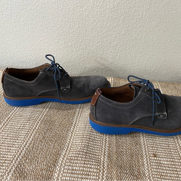 Florsheim Gray Blue Leather Suede Lace Up Plain ToeComfortech Supacush Jr Oxford - Picture 6 of 11